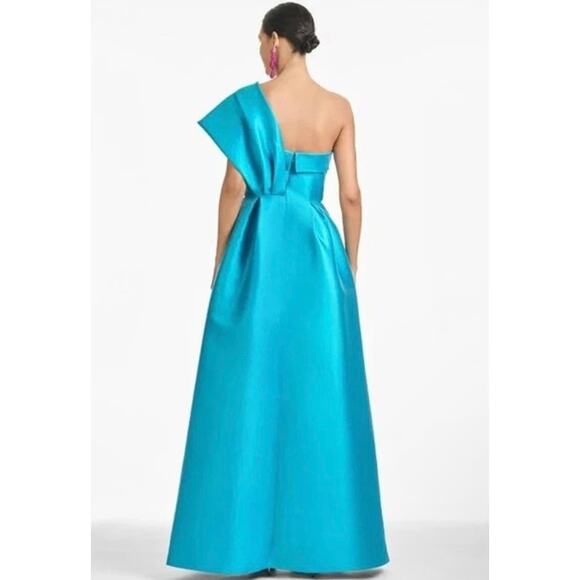 NWT Sachin Babi Teal Blue Clarissa Strapless Maxi Gown Dress Size 6 - Picture 2 of 16
